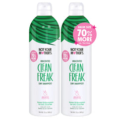 Not Your Mother's Clean Freak dry shampoo 2-pack bottles front for quick oil absorption.