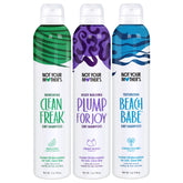 Not Your Mother's Clean Freak dry shampoo bottle close-up, absorbs oil for refreshed roots.