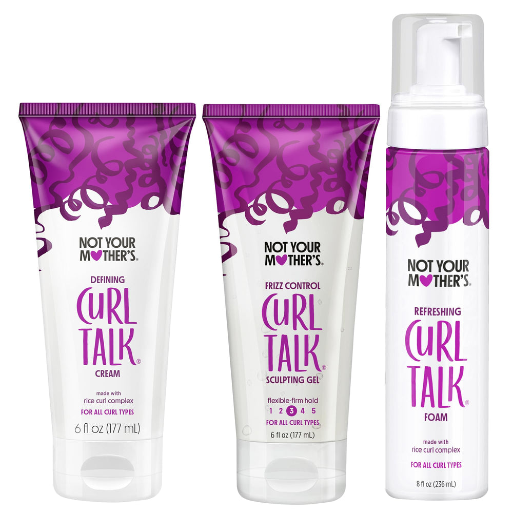 Not Your Mother's Curl Talk frizz gel bottle pour reduces frizz with flexible hold.
