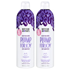Not Your Mother's Plump for Joy dry shampoo application on roots shows instant oil absorption.