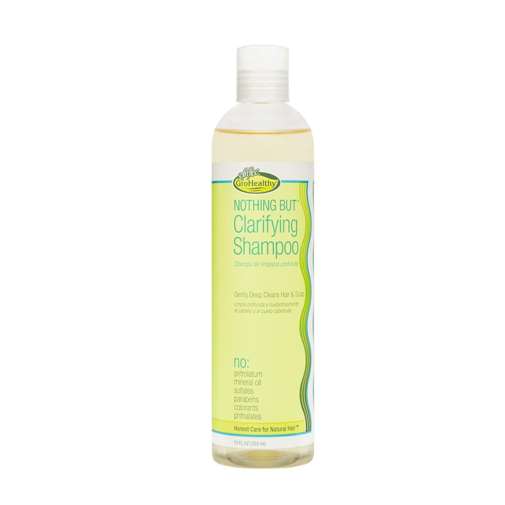 Nothing But Clarifying Shampoo, botella frontal, limpieza suave para cabello natural