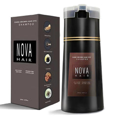 Nova Hair Dye Shampoo: botella visible para teñir el cabello en casa