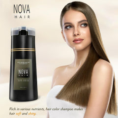 Nova Hair Dye Shampoo lather in hand for easy at-home color.