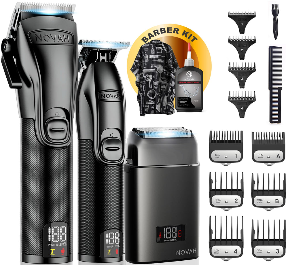 NOVAH Grooming professional barber clippers with metal body for precise fades.