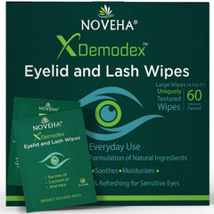 NOVEHA Demodex: toallitas para pestañas y párpados en caja de 60 para higiene diaria