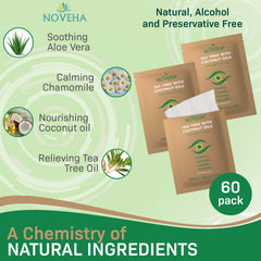 NOVEHA pack of 3 wipes on the go for quick eye hygiene