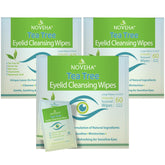 NOVEHA tea tree eyelid wipes with 180pcs for gentle daily cleansing.
