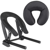 Noverlife universal head rest cradle on a massage table showing adjustable fit for clients