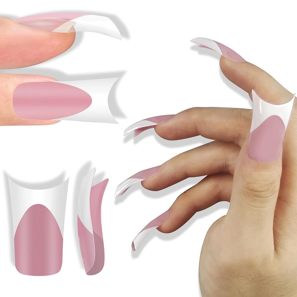 NOVO OVO Halloween berry pink duck feet tips for quick at-home French manicure