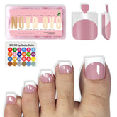 NOVO OVO press-on toenails with white French tip for salon-like wear