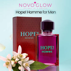 NovoGlow Hope Homme bottle side, sleek design and durable build