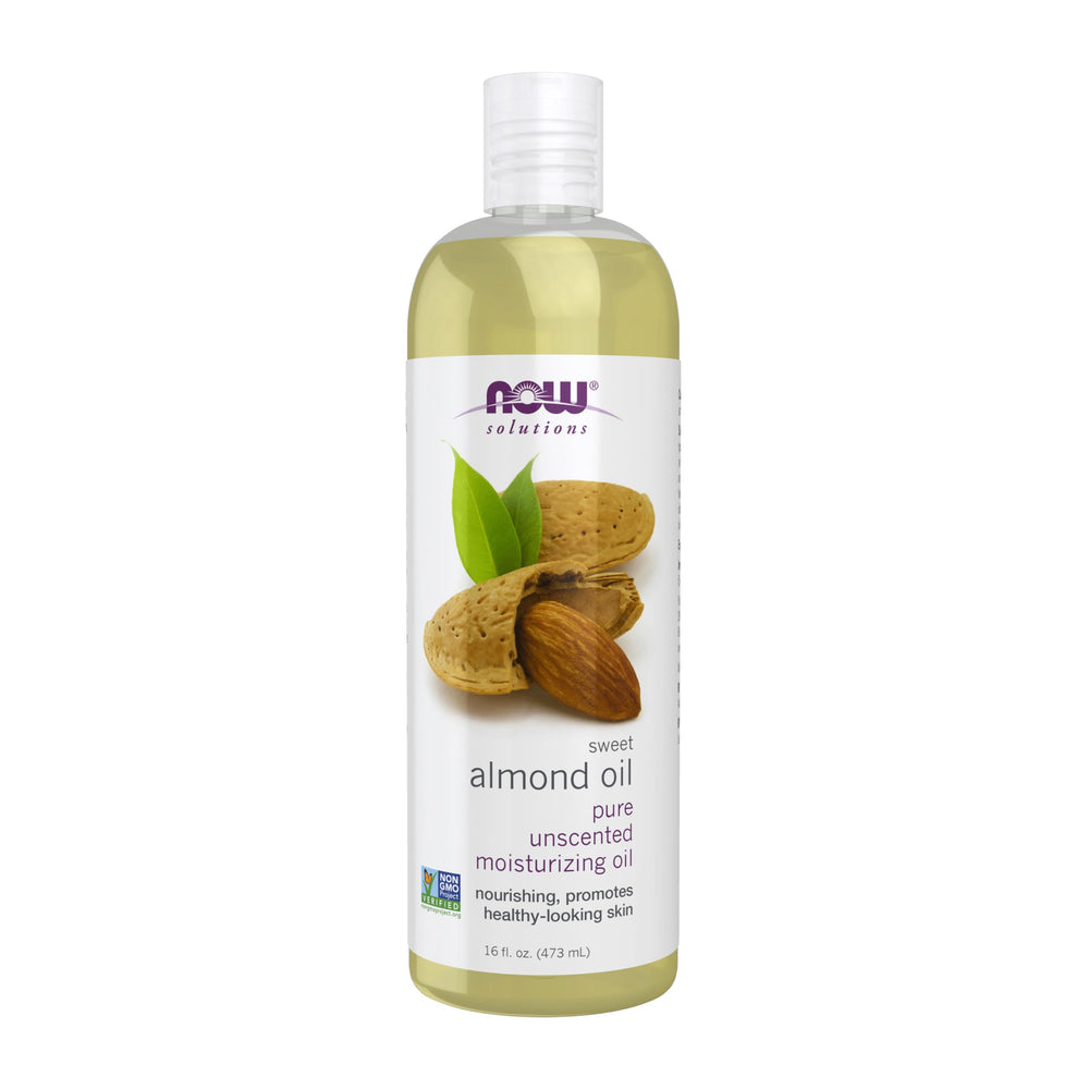 NOW Foods Aceite de Almendra Dulce, botella de 16 oz, hidratación suave para la piel.