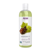 NOW Foods Grapeseed Oil bottle shows light, non-greasy hydration for sensitive skin.