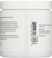NOW Foods Pure Lanolin, textura cremosa lista para hidratar piel seca.