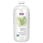 NOW Foods Solutions Glicerina Vegetal, frasco transparente, protege piel con hidratación suave.