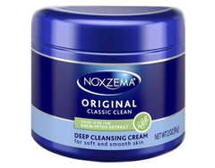 Noxzema Original Jar back label showing ingredients and usage tips.