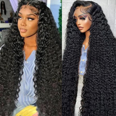 Nsvnsv 30 inch deep wave lace front wig with natural hairline and full density.