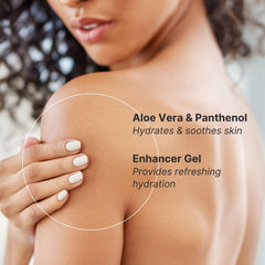 Nu Skin Enhancer Gel texture swirl demonstrates lightweight, refreshing feel.