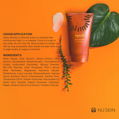 Cream texture close-up of Nu Skin Epoch Sole Solution for smoothing rough skin.