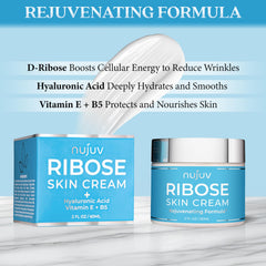 nuJuv Ribose Anti-Edad crema: aplicación suave en la piel.