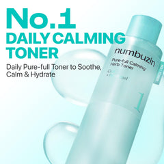 Etiqueta frontal de Numbuzin No.1 Toner, ideal para cuidado diario suave.