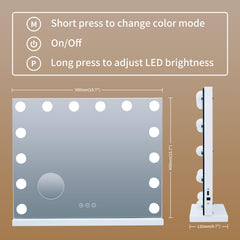 NUSVAN vanity mirror detachable 10X magnifier for precise detail.