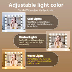 NUSVAN vanity mirror dimmable LEDs for adjustable daytime or evening lighting.