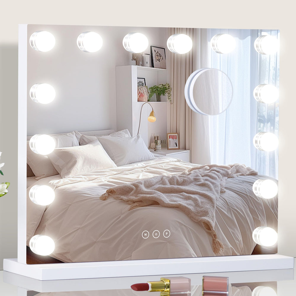 NUSVAN vanity mirror full view with lights for complete makeup routine.