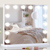 NUSVAN vanity mirror full view with lights for complete makeup routine.