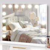 NUSVAN vanity mirror with lights showing clear makeup lighting