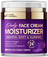 Nutraharmony crema facial colágeno y retinol para firmeza y luminosidad diaria.