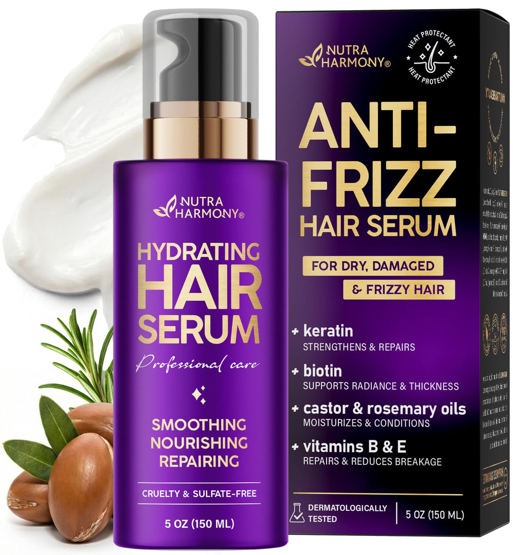 NUTRAHARMONY serum-cabello-seco-encrespado: control del encrespamiento y suavidad al tacto.