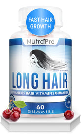 NutraPro Gominolas Pelo Largo en frasco, apoyo al crecimiento capilar saludable.