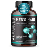 NutraPro hair growth vitamins bottle shows the men's hair support formula for a fuller look.