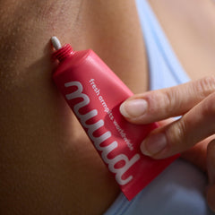 Texture close-up reveals creamy, natural deodorant.
