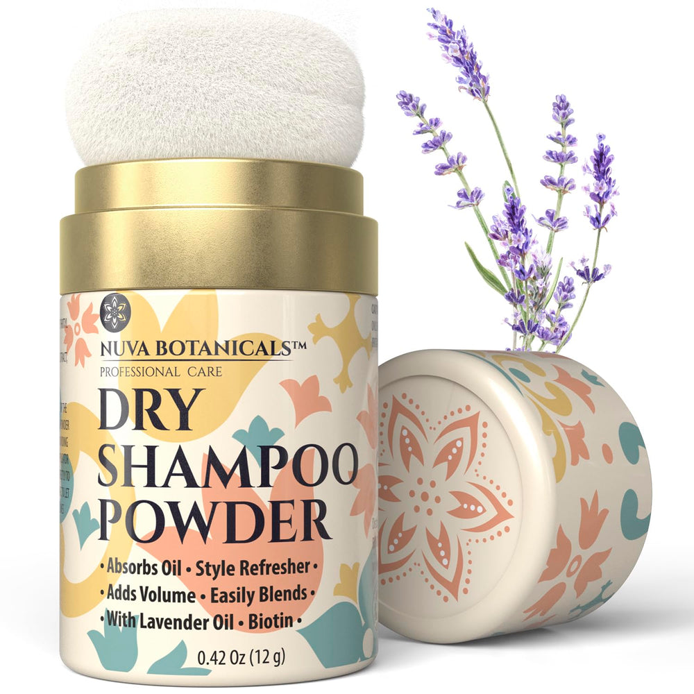 Nuva Botanicals champú seco con extracto de lavanda para refrescar el cabello entre lavados
