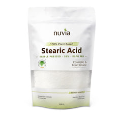 Nuvia Organics Stearic Acid granules for soaps, candles, and cosmetic formulations.