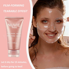 Nuvie Beauty aplicación nocturna, capa uniforme para hidratación suave.