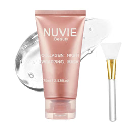 Nuvie Beauty mascarilla-colageno-nocturna en envase elegante para hidratación diaria.