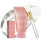 Nuvie Collagen Overnight Mask packaging for premium nighttime routine.
