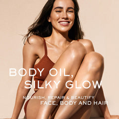 Oil drops on skin provide immediate nourishment and a radiant look with Nuxe Floral oil.