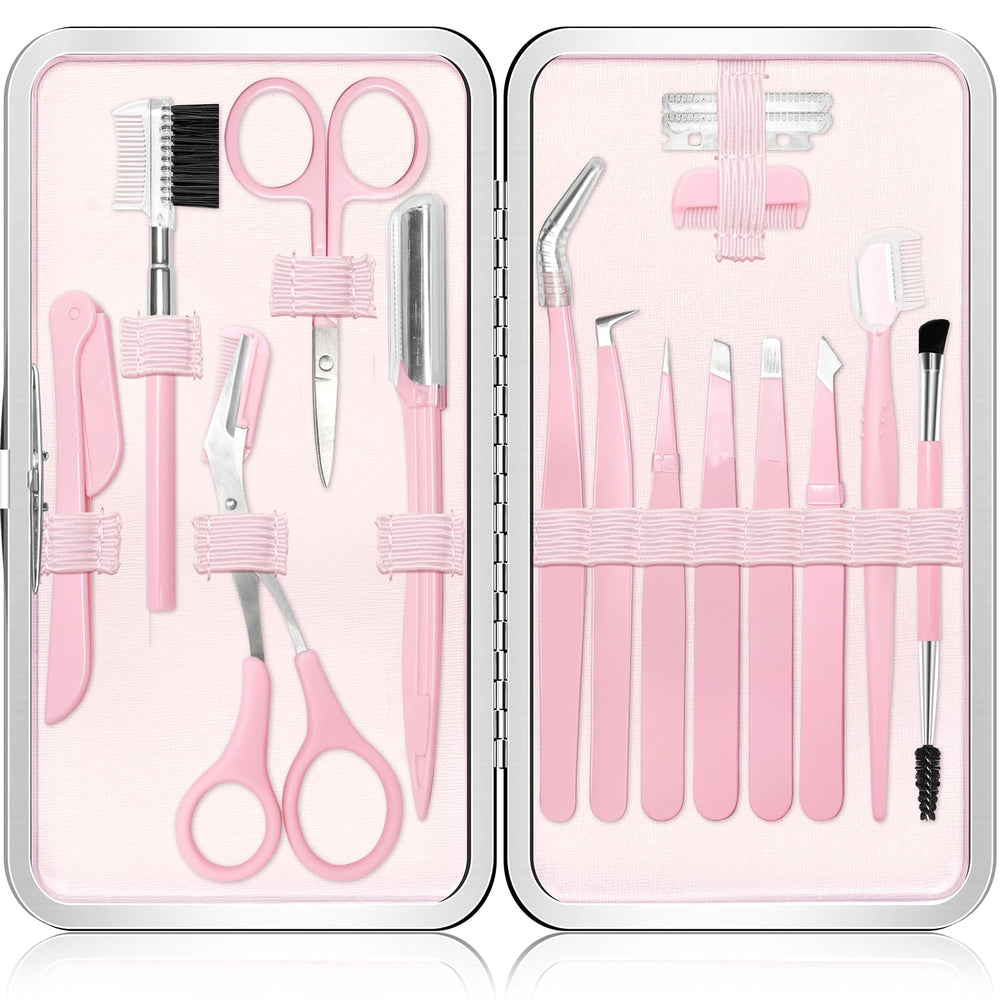 NXPPYY Eyebrow kit 17in1 tweezers set for precise brow shaping at home