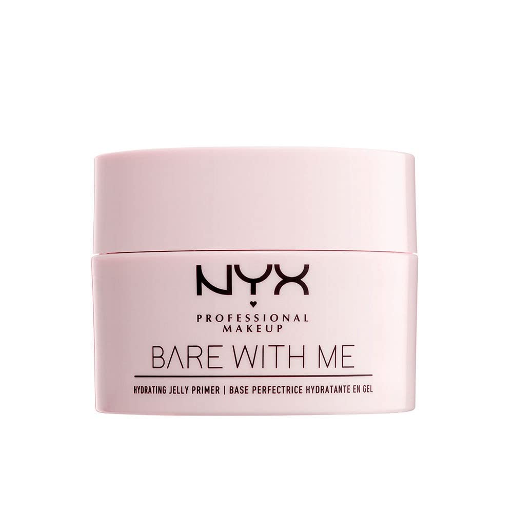 nyx bare with me hidratante gel primer, textura jelly para una base uniforme y piel fresca