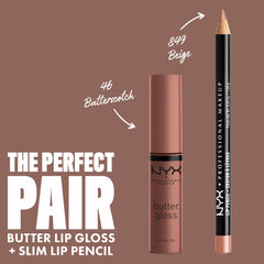 NYX Butter Gloss Brown Sugar swatches in deep brown hues.