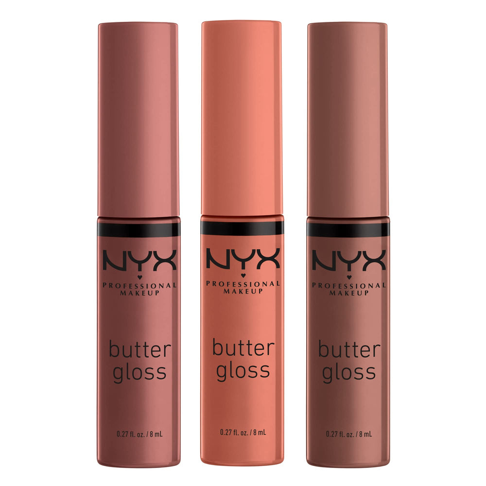 NYX Butter Gloss Brown Sugar, textura sedosa y brillo suave para labios lisos