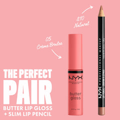 NYX Butter Gloss Creme Brulee tube ready for quick touch-ups