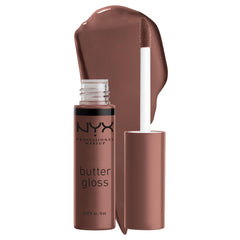 NYX Butter Gloss Ginger Snap tube shows creamy, non-sticky shine.
