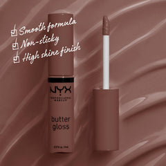 NYX Butter Gloss Ginger Snap wand enables smooth, easy application.