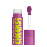 NYX Fat Cheeks Blush Blueberry Burst swatch delivers a juicy purple glow for daytime wear