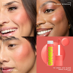 NYX Fat Cheeks blush swatch highlights juicy glow for cheeks.